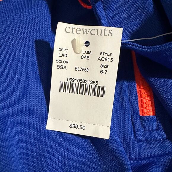 NWT Crewcuts 1/4 Zip Pullover Top Royal Size 6-7 - Picture 6 of 7